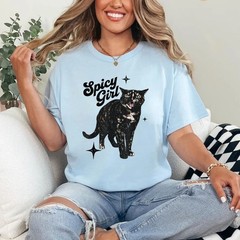 Spicy Girl Tortie Cat Vintage Feline Attitude Art T-Shirt