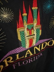 Vintage Orlando Florida Embroidered Castle Fireworks T-Shirt XL T-Shirt
