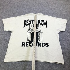Death Row Records Shirt Mens XL White Double Sided Logo Graphic Tee Hip Hop