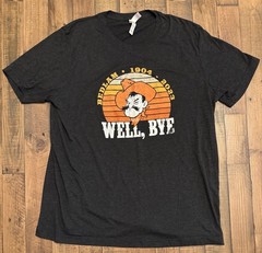 Bella + Canvas XL Black Crew Neck Graphic T-Shirt OSU Cowboy “Well, Bye”