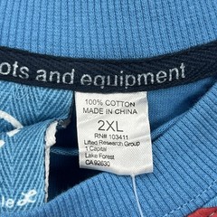 LRG Dead Serious Shirt Mens 2XL Blue Skeleton Lifted Research Group Kanye Glow