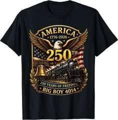 Big Boy 4014 Train USA 250th Anniversary Patriotic American T-Shirt