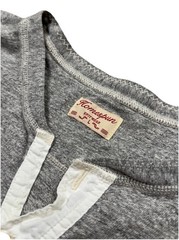 Homespun Knitwear Henley Long Sleeve Men’s Sweatshirt Size L Retro Style Grey