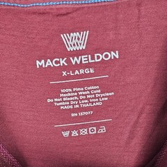 Mack Weldon Tee Shirt Mens XL Maroon Pima Cotton Long Sleeve Round Neck Pullover