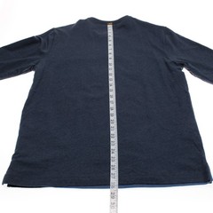 Left Coast Tee NWOT Reversible Long Sleeve Henley T-Shirt Size L in Blue Cotton