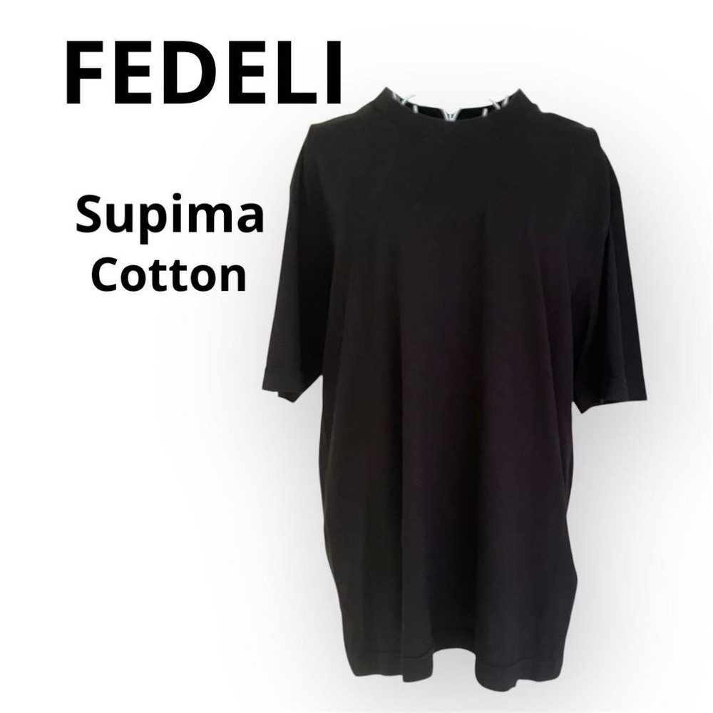 FEDELI Pima Cotton T-Shirt Black Size M – Soft & Durable