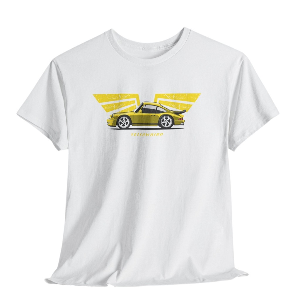 Yellow Bird 911 Air Cooled T-Shirt, Classic Car Tee, Vintage Ducktail Boxer Gift