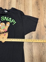 Holiday Time Shirt, Men’s Size Large, Black, Ginger Bread Man Oh Snap