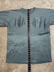 Vintage Habitat Wilderness Misprint T shirt L All Over Print Landscape Sketch