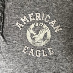 American Eagle Outfitters Vintage Shirt Henley Gray Men L Buttons Logo Soft Feel