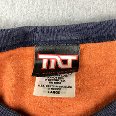 VTG PITT Shirt Mens Large Orange Cotton Contrasting Trim Pittsburgh Panthers Tee
