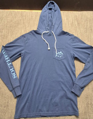 Southern Tide blue long sleeve hooded t-shirt XS fishing drawstring logo Cotton
