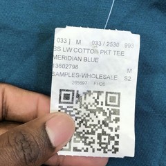 Eddie Bauer Shirt Mens Medium Meridian Blue Pocket Tee Tagless Sample Cotton