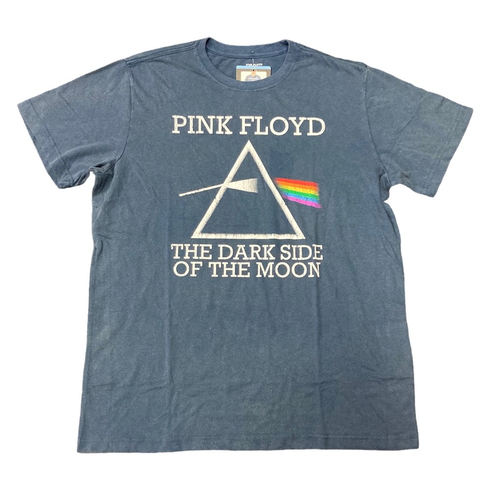 Pink Floyd Men’s Vintage Mineral Wash Crewneck Short Sleeve Band Tee (Dark