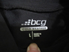 BCG Cold Weather Round Neck Long Sleeve Pull Over w Thumb Hole, Size LARGE, NWT!