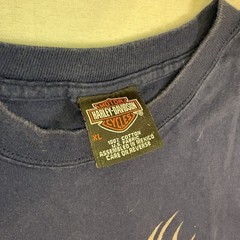 Harley Davidson Y2K Mens Sleeveless Blue Shirt XL White Plains NY Tribal Vintage