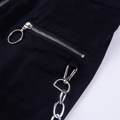 Women Gothic Pants Dark Gothic Trousers Baggy High Waist Hip-Hop Harajuku Wid…