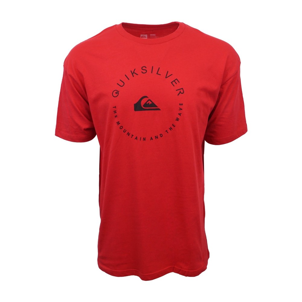 QUIKSILVER MOUNTAIN AND WAVE RED GRAPHIC T SHIRT