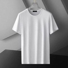 Ice Silk T-shirt Men’s Short Sleeve Solid Summer Thin Quick Drying Elastic Modal