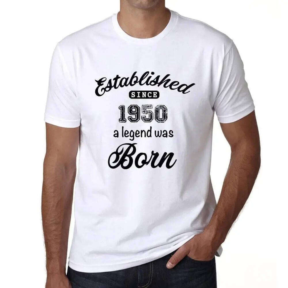 Men’s Graphic T-Shirt A Legend was Born Established Since 1950 74th Birthday