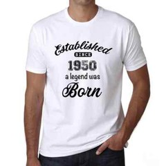 Men’s Graphic T-Shirt A Legend was Born Established Since 1950 74th Birthday