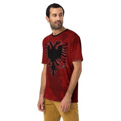 Albanian Eagle All-Over Print T-Shirt, Flag Of Albania AOP Shirt