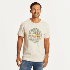 Life Is Good SS Shirt Slub Tee MUSIC IS WHAT COLOR SOUNDS LIKE Chest51in Mens XL