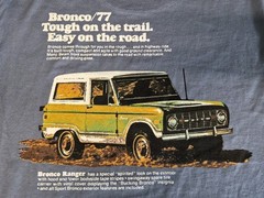 Ford Official License Roadtrip T-shirt ’77 Ford Bronco Size M Steel Blue
