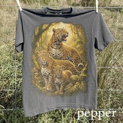 Vintage Fierce Leopard Animal Graphic Comfort Tee Big Cat Wildlife