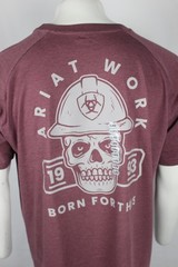 Ariat Men’s Rebar Cotton Strong Hardhead T Shirt Short Sleeve Burgundy Heather