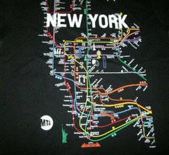 Brand New Men’s NYC New York City Manhattan MTA Licensed Subway Map T-Shirt M