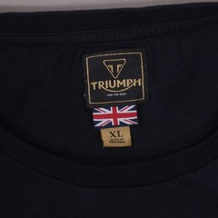 Triumph Motorcycles Official Merch Logo T Shirt Mens XL Black Cotton / Flaw