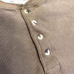 CE Schmidt Workwear Henley Shirt Mens XL Brown Waffle Knit Long Sleeve