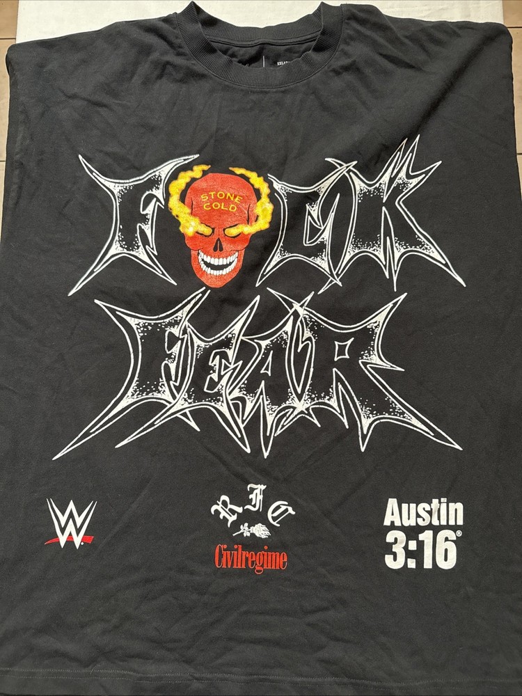 Civil Regime WWE Stone Cold Steve Austin 3:16 Vintage Wash T-Shirt Black XXLarge