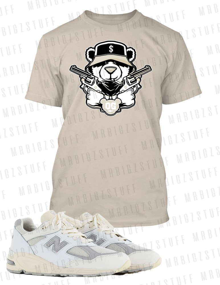 OG Gun Slinger Bear Graphic Sneaker Tee Shirt To Match New Balance Sea Salt Shoe