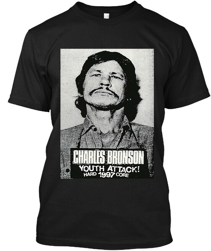NWT Charles Bronson Youth Attack! American Actor Musician Logo T-SHIRT S-4XL
