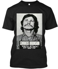 NWT Charles Bronson Youth Attack! American Actor Musician Logo T-SHIRT S-4XL