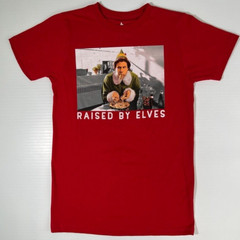 Elf Shirt Men Small Raised By Elves Holiday Graphic Eat Work Party Gym Core Nw