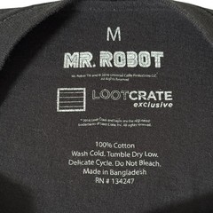 Mr. Robot FSociety Medium Black Loot Crate Exclusive Graphic Tee Men’s T-Shirt