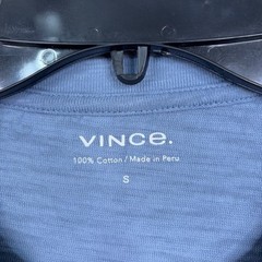 Vince Henley Mens Small Blue Slub Knit Long Sleeve Cotton Casual Minimalist