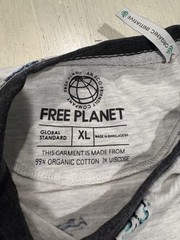 Free Planet Shirt Mens XL Surfer Graphic All Over Print Organic Cotton Beach