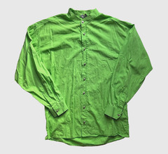 VTG Men’s Versace Classic V2 Bright Lime Green Band Collar Long Sleeve XL
