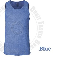 Tank Top T Shirts Muscle Sleeveless Plain Slim Fit Crew Neck Tri Blend Tee Men’s
