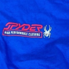 Spyder High Performance Clothing Mens Blue Graphic T-Shirt Cotton Size Large NEW