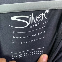 NEW Silver Jeans Mens Black Brand Logo T Shirt Size M