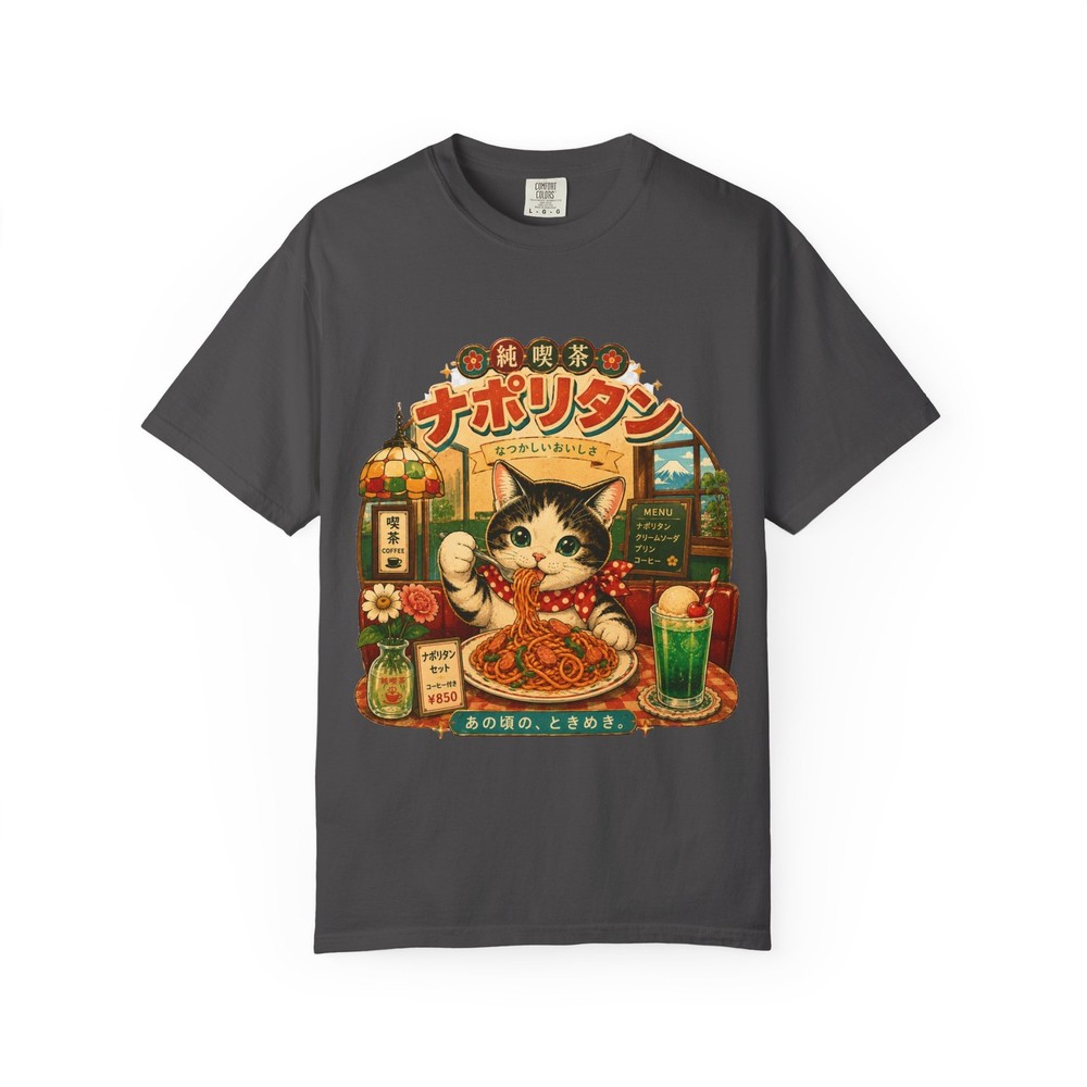Kawaii Cat Neapolitan Pasta T-Shirt | Retro Japanese Cafe
