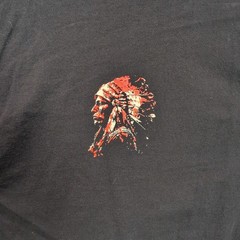 Indian Chief Shirt Adult Extra Large Black Graphic Pop Art Screen Print Mens