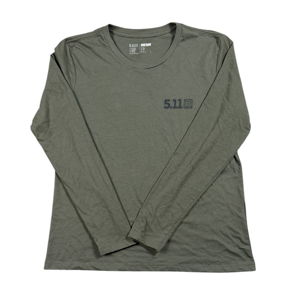 5.11 Tactical Men’s Large Olive Green Send It Long Sleeve Graphic T-Shirt