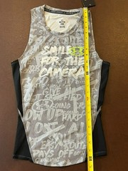 Under Armour Gray Black Smile for the Camera Sleeveless Compression Tank Top S