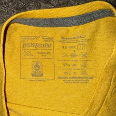 Patagonia Shirt Mens XL Yellow Line Logo Badge Responsibili-Tee Graphic Tee
